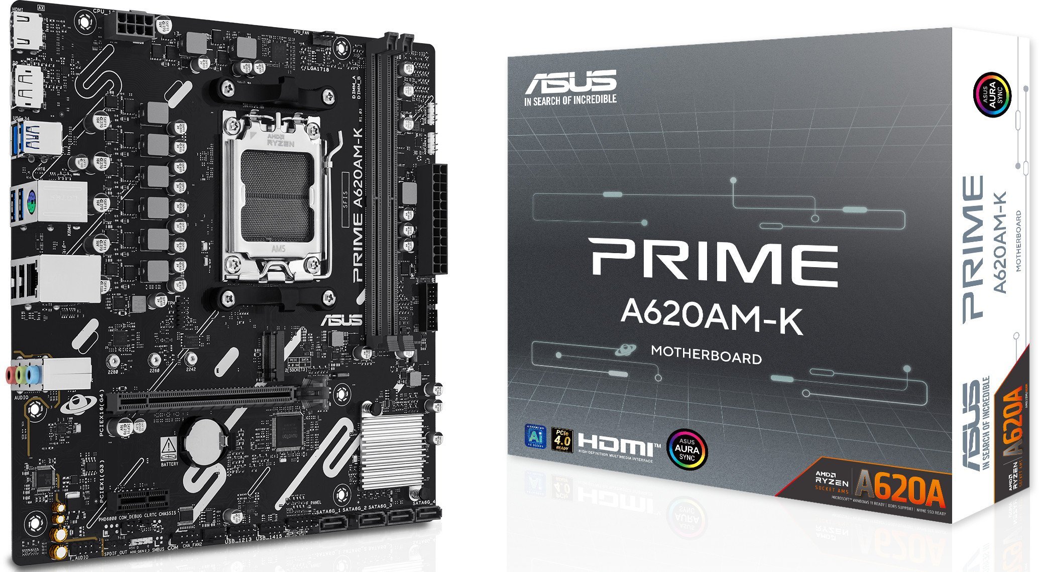 Pllakë amë ASUS PRIME A620M K, AMD A620, DDR5, Micro ATX