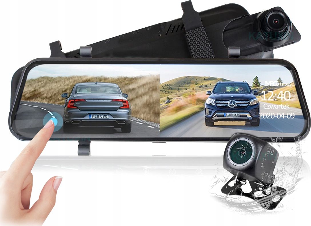 Kamerë pasqyre për makinë Sony HS900PRO, 2K përpara, FHD prapa, e zezë