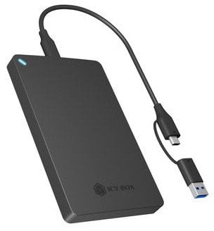 Kuti eksternale ICY BOX IB-201T-CU31, 2.5" SATA HDD SSD, USB Type C, e zezë