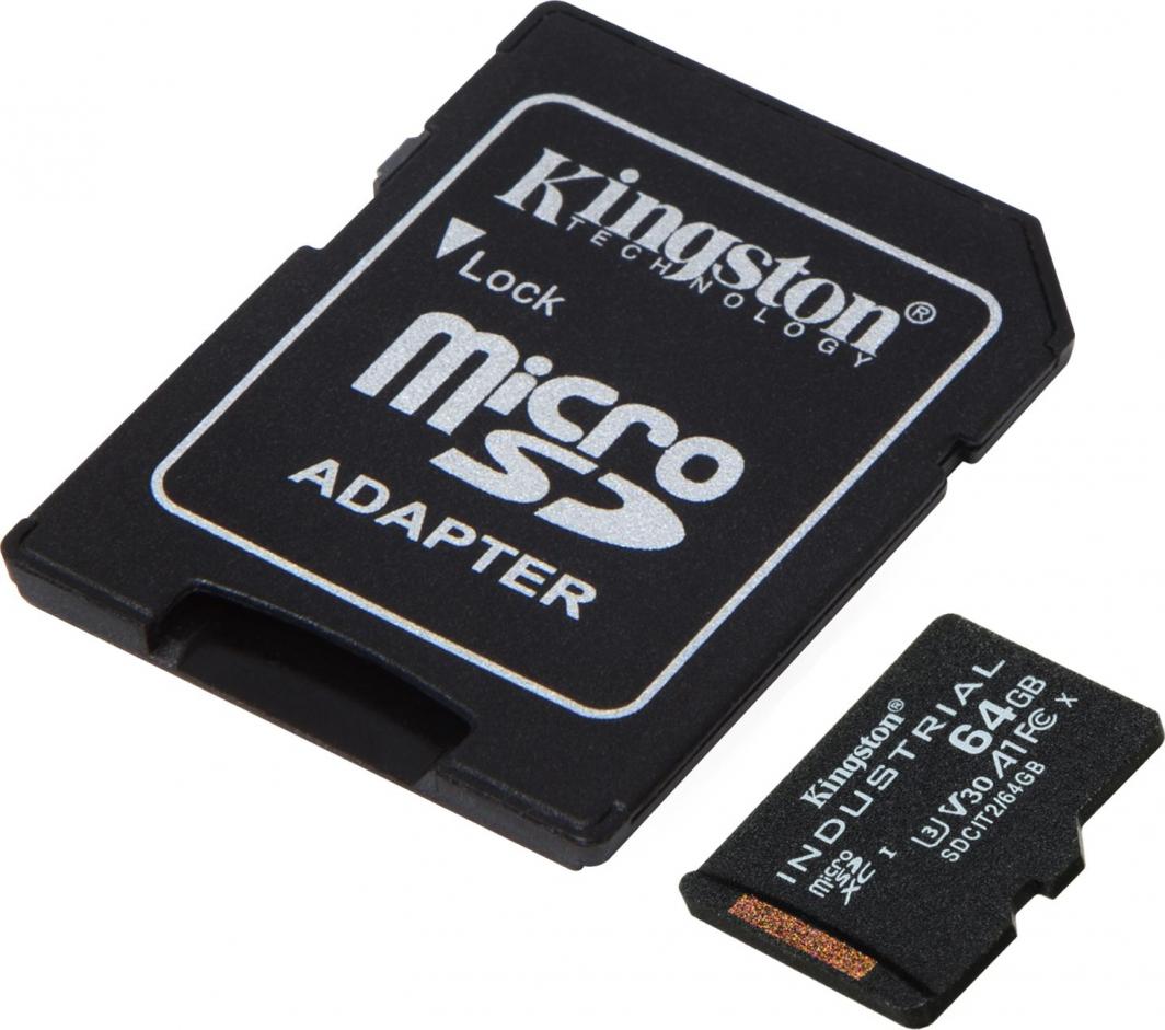 Kartë memorie Kingston Industrial MicroSDXC, 64 GB, 10 UHS-I / U3 A1 V30 (SDCIT2 / 64GB)