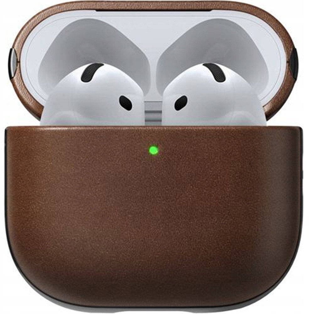 Mbulesë Nomad Modern Leather Case për AirPods 4, lëkurë natyrale, mbrojtëse, kafe