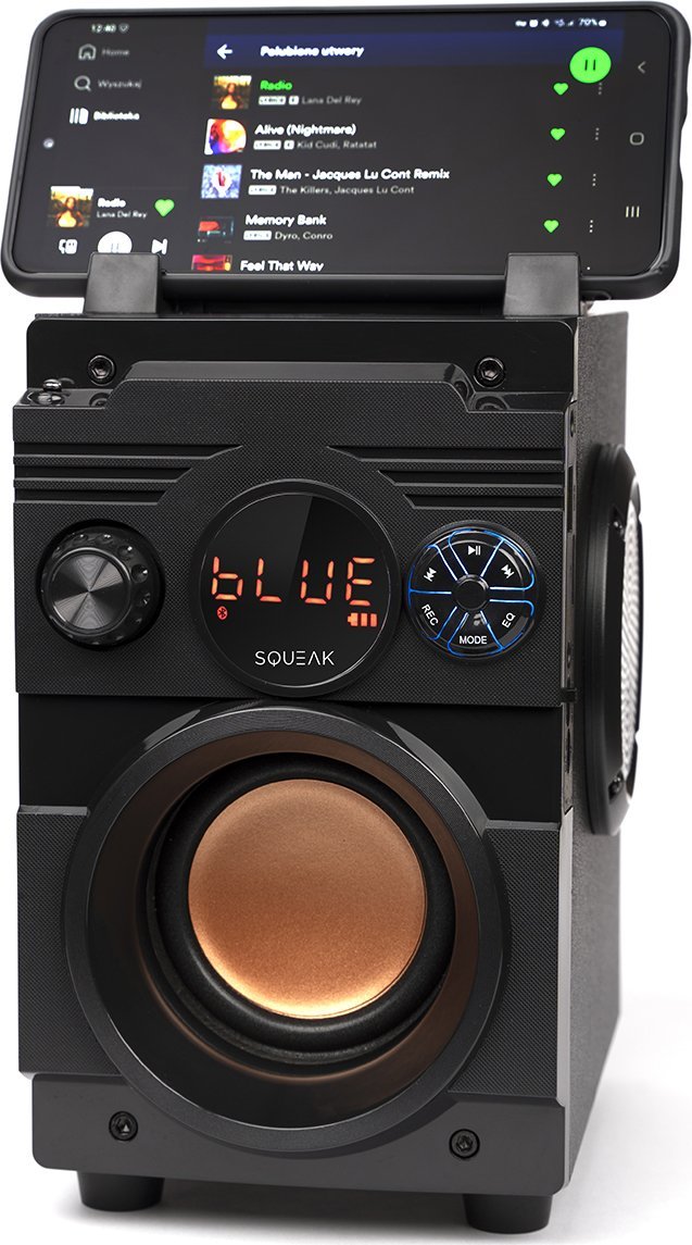 Bluetooth звучник Squeak BassBlaster SQ1001, мултифункционален, со FM радио, црн