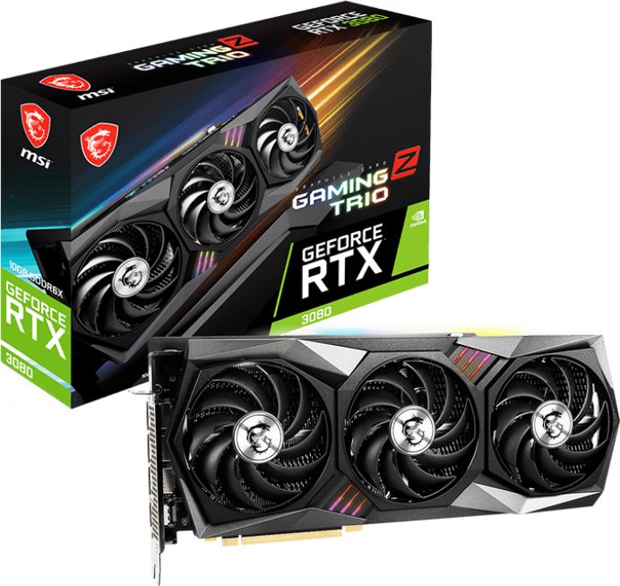 Kartelë grafike MSI GeForce RTX 3080 Gaming Z Trio, 10GB GDDR6 (RTX 3080 GAMING Z TRIO 10G LHR)