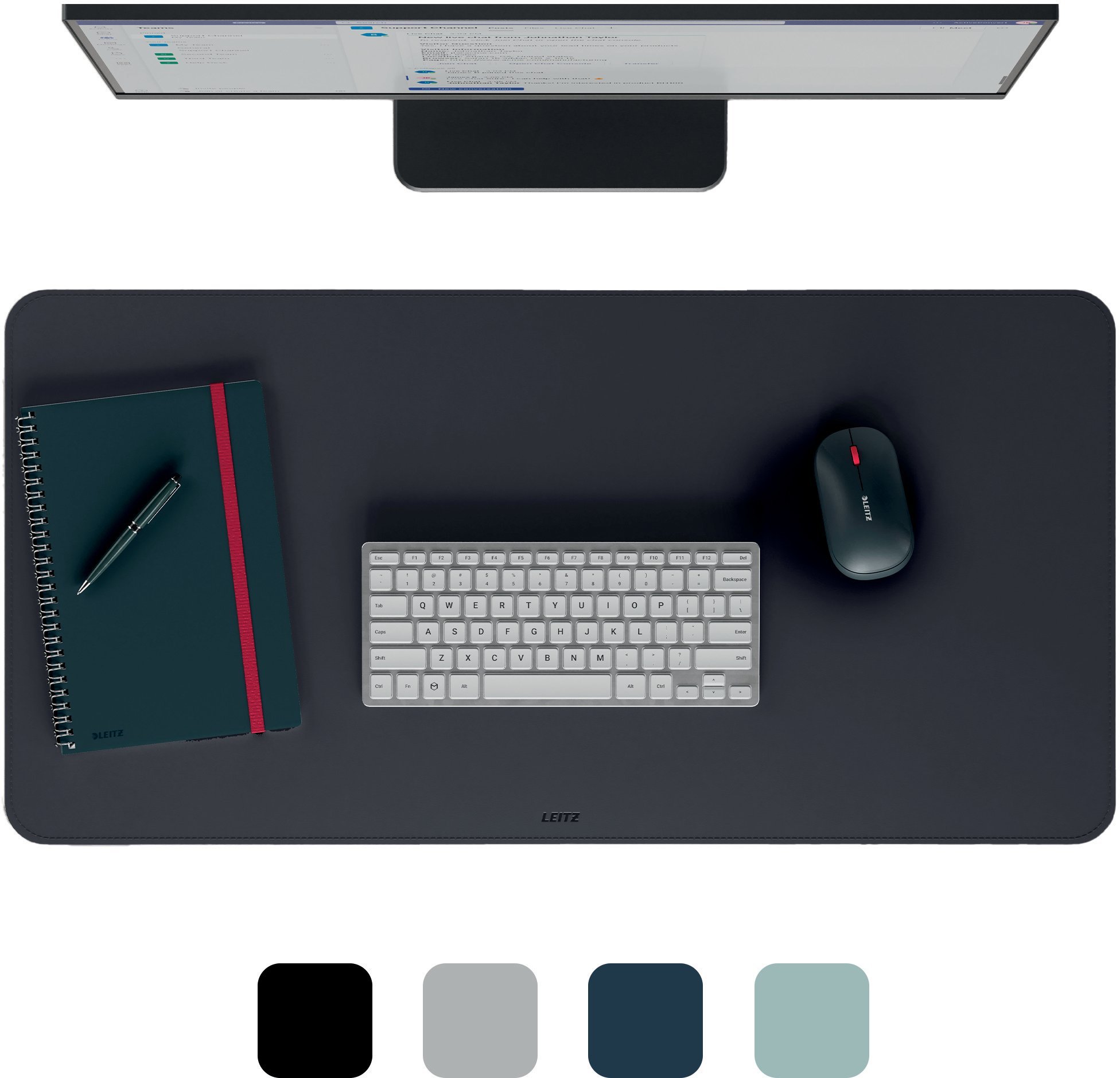 Pad tavoline Leitz 53820095, 800 x 400mm, rezistent ndaj ujit, i zi