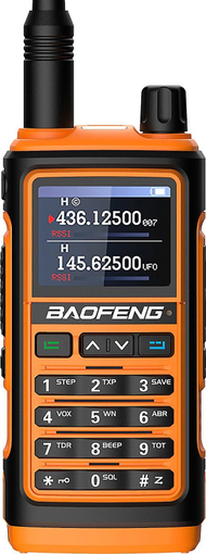 Radiolidhës dorëmbajtës Baofeng UV-17E, 5W, bateri 1800mAh, portokalli