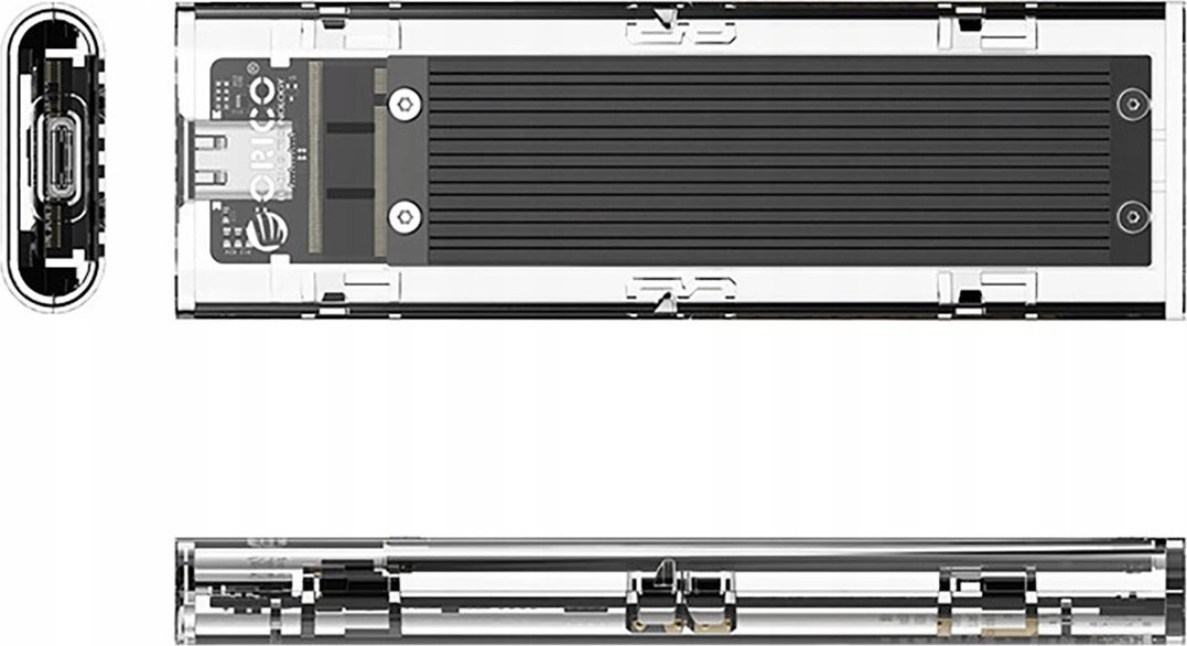 Kuti e jashtme Orico TCM2-C3, M.2 NVMe në USB-C, 10Gb/s, transparente