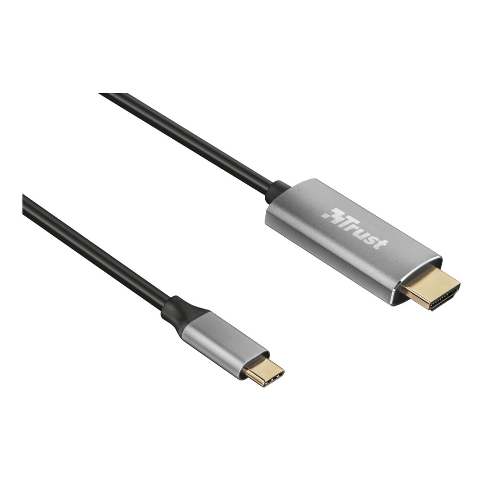 Adapter video Trust Calyx USB C në HDMI, 1.8m, 4K, i zi metalik