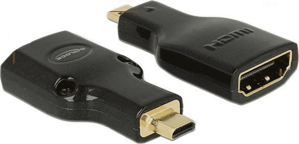 Përshtatës Delock HDMI Micro në HDMI, i zi