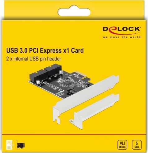 Kartë kontrolleri PCIe Delock 90387, 2x USB 3.0, me Low Profile