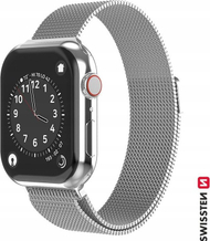 Rrip ore Swissten Mesh për Apple Watch, 38 40 mm, çelik inox, argjendtë
