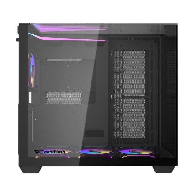 Kësë kompjuteri DarkFlash TH285, ATX Cube, ARGB, xham i temperuar, e zezë