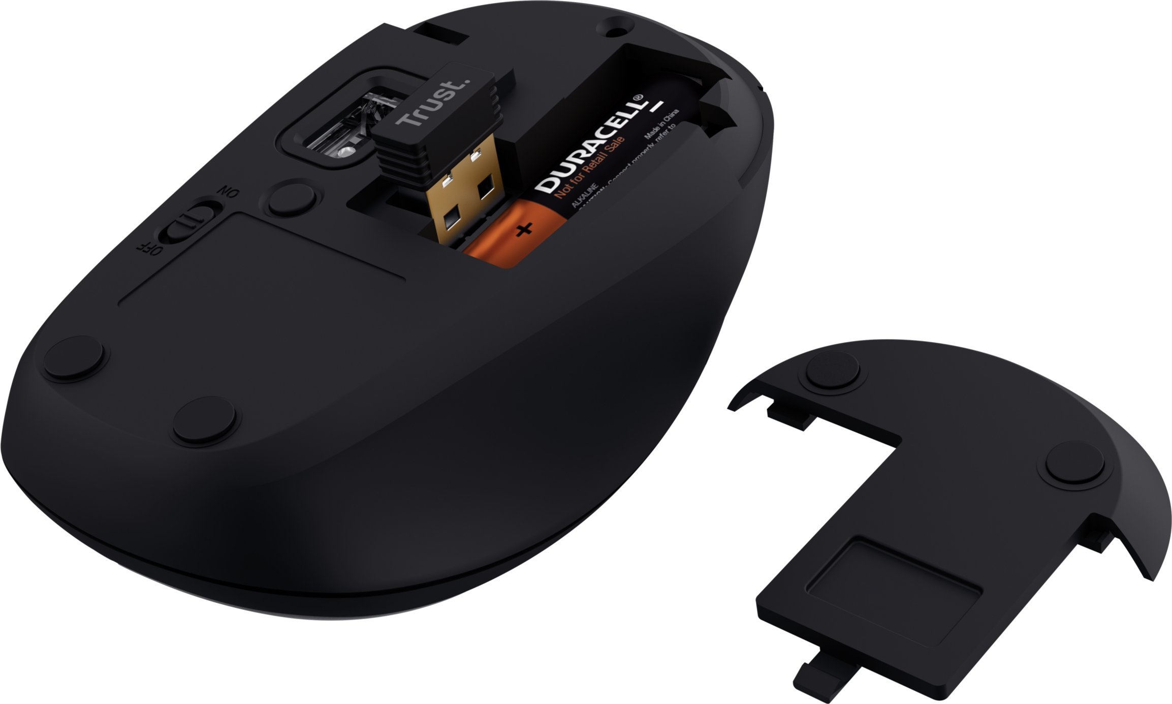 Maus Trust Yvi+, wireless RF dhe Bluetooth, 1600 DPI, i zi