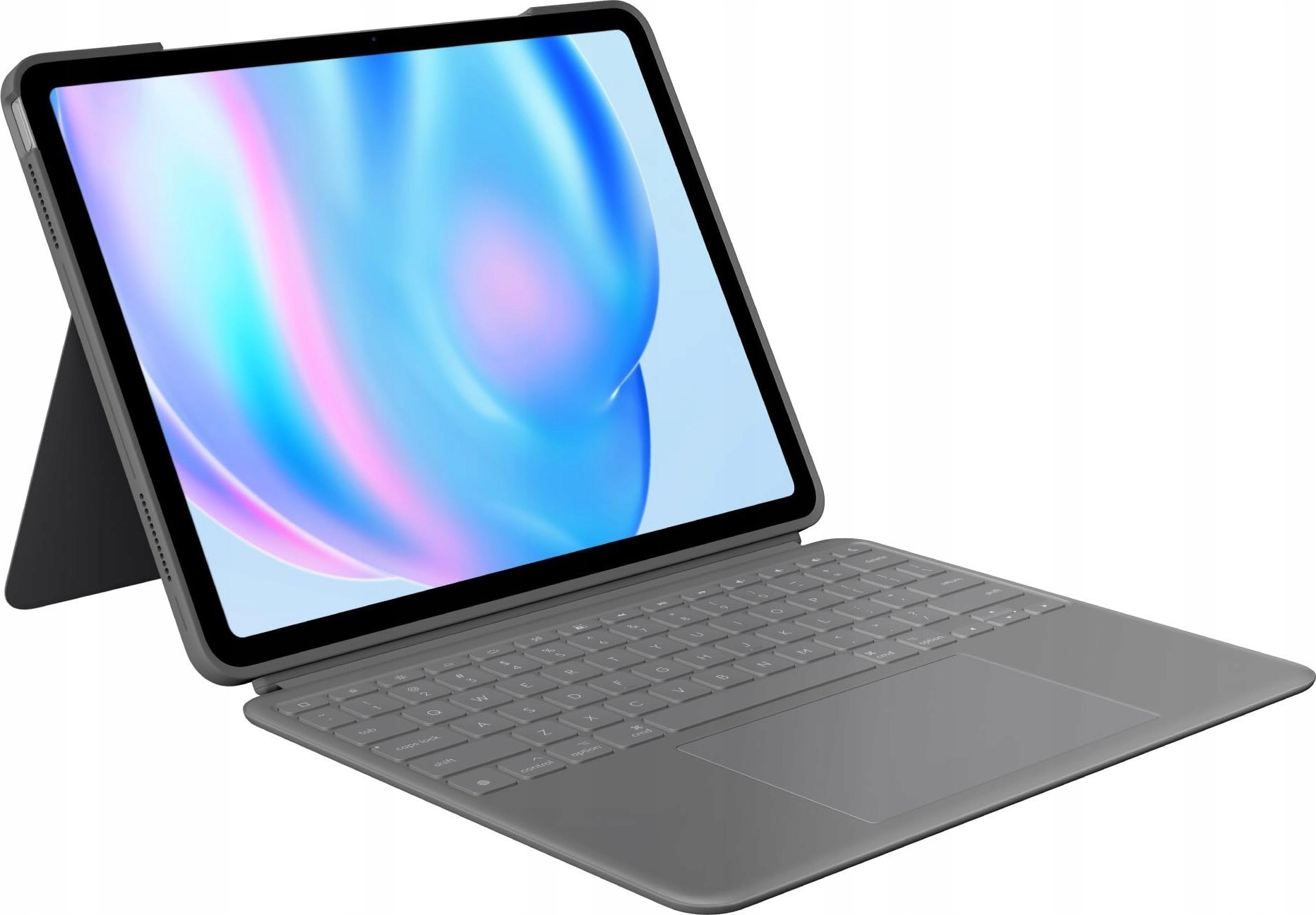 Këllëf tastiere Logitech Combo Touch për iPad Air, me touchpad, me ndriçim tastiere, gri Oxford