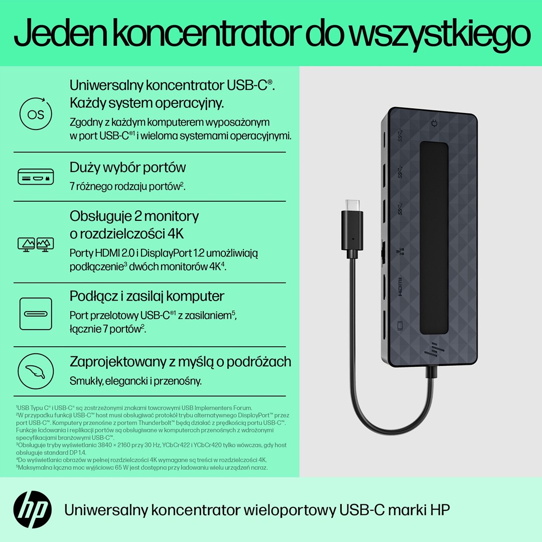 Stacion dokimi HP Universal USB-C Multiport Hub, i zi