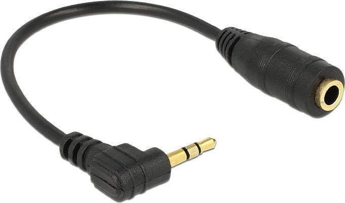 Kabëll DELOCK Jack 2.5mm - Jack 3.5mm 0.15m (65397), e zezë
