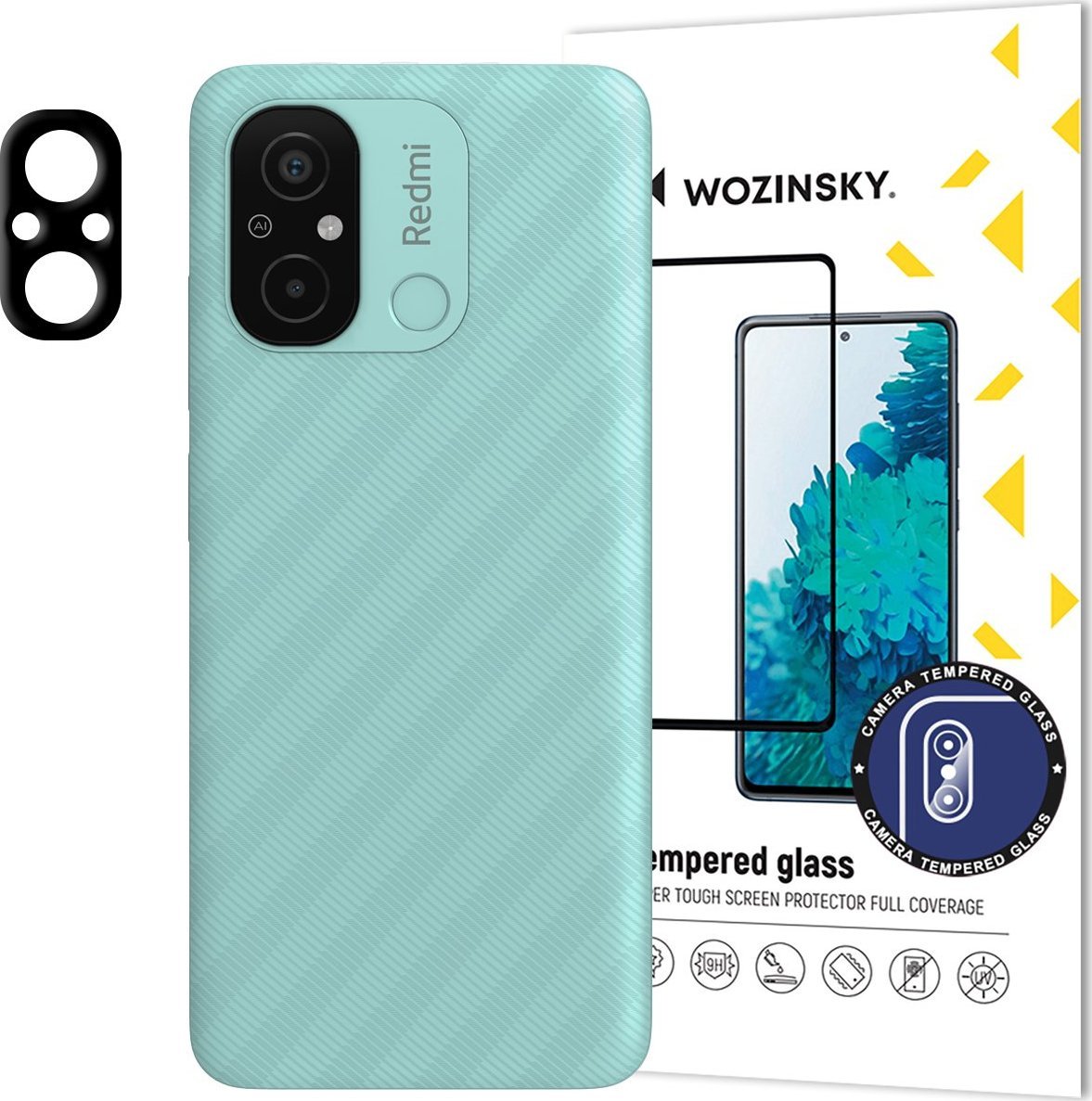 Mbrojtëse xhami për kamera Wozinsky Full Camera Glass, për Redmi 11A Poco C55 Redmi 12C, 9H, e tejdukshme