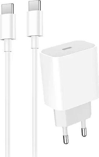 Karikues Denmen DC06 1x USB-C 2.2 A (29978), i bardhë