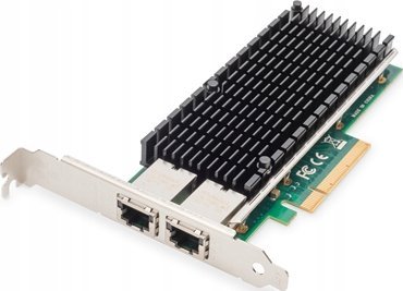 Kartë rrjeti Digitus 10Gbps, 2 porta RJ45, Intel X540, e zezë