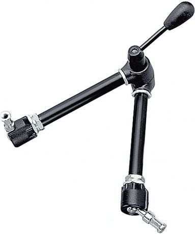 Krah fleksibil fotografik Manfrotto 143 Magic Arm Kit, komplet me bazament dhe kapëse, metalik, i zi