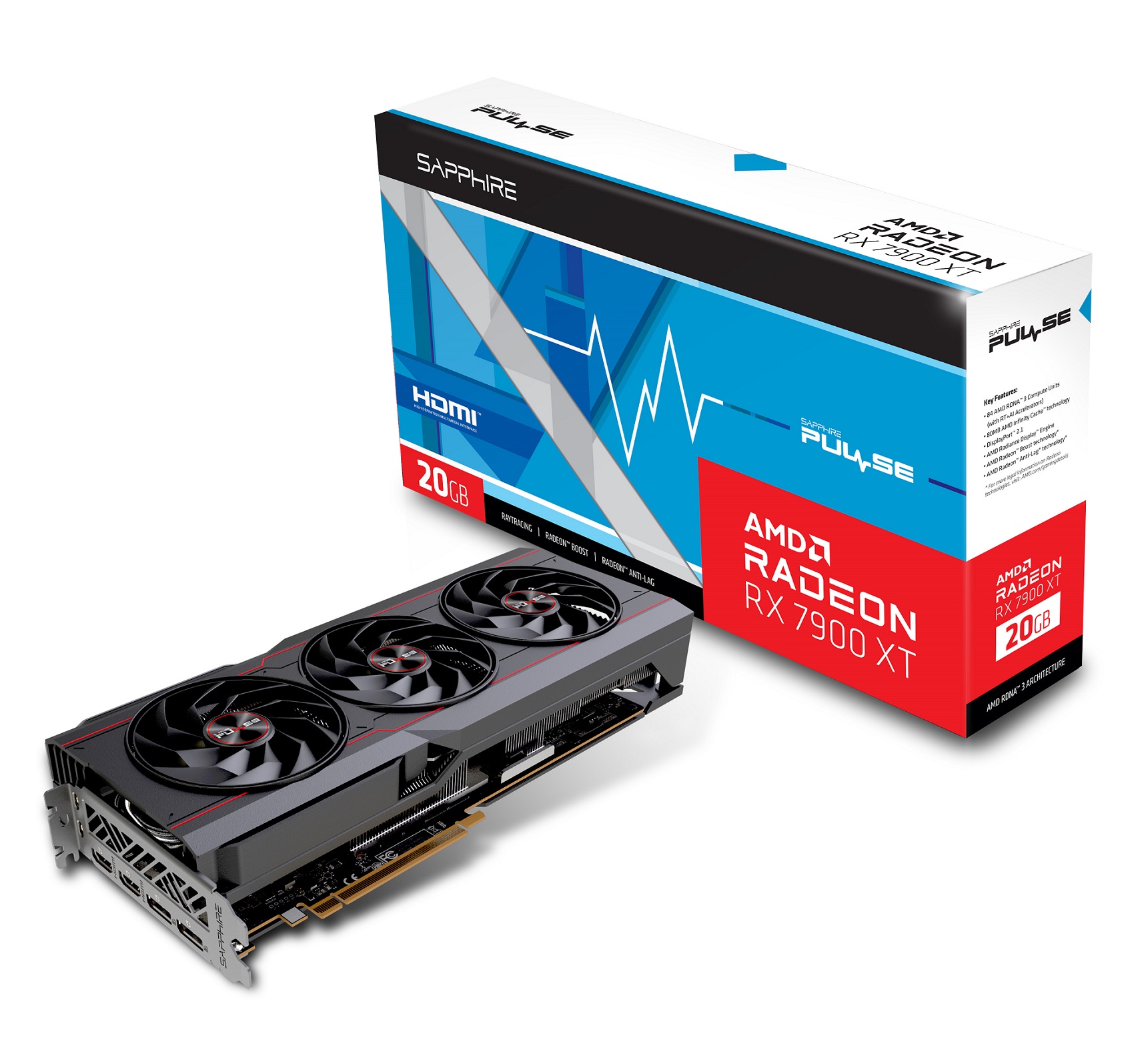 Kartelë grafike Sapphire PULSE RX 7900 XT Gaming, 20GB, GDDR6