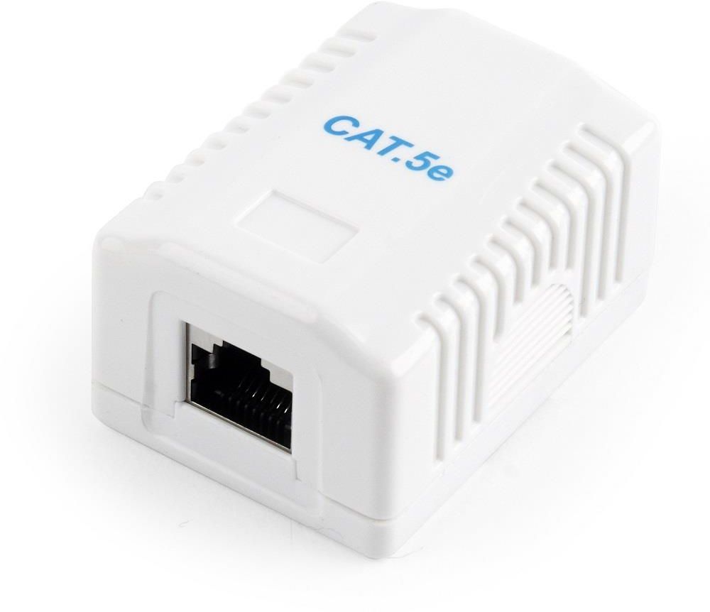 Gembird приклучок, Cat5e, бела