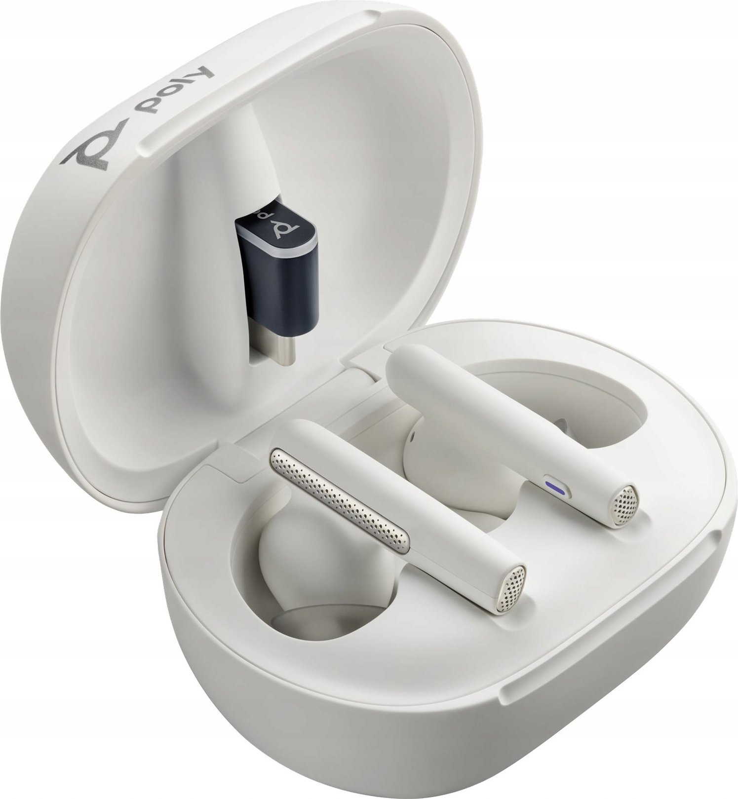 Bluetooth слушалки Poly Voyager Free 60+ UC, со ANC, со BT700 USB A, бели
