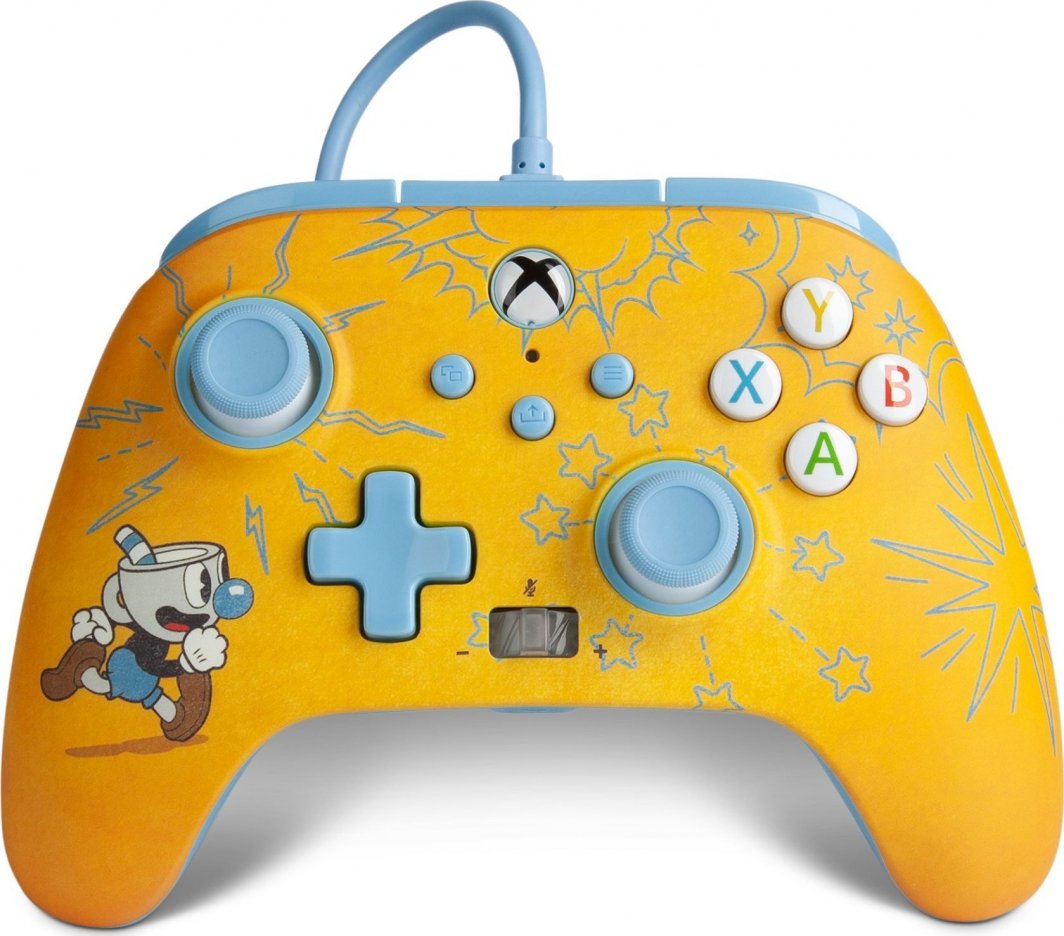 Kontroller PowerA XS Enhanced Cuphead, me kabllo, i verdhë
