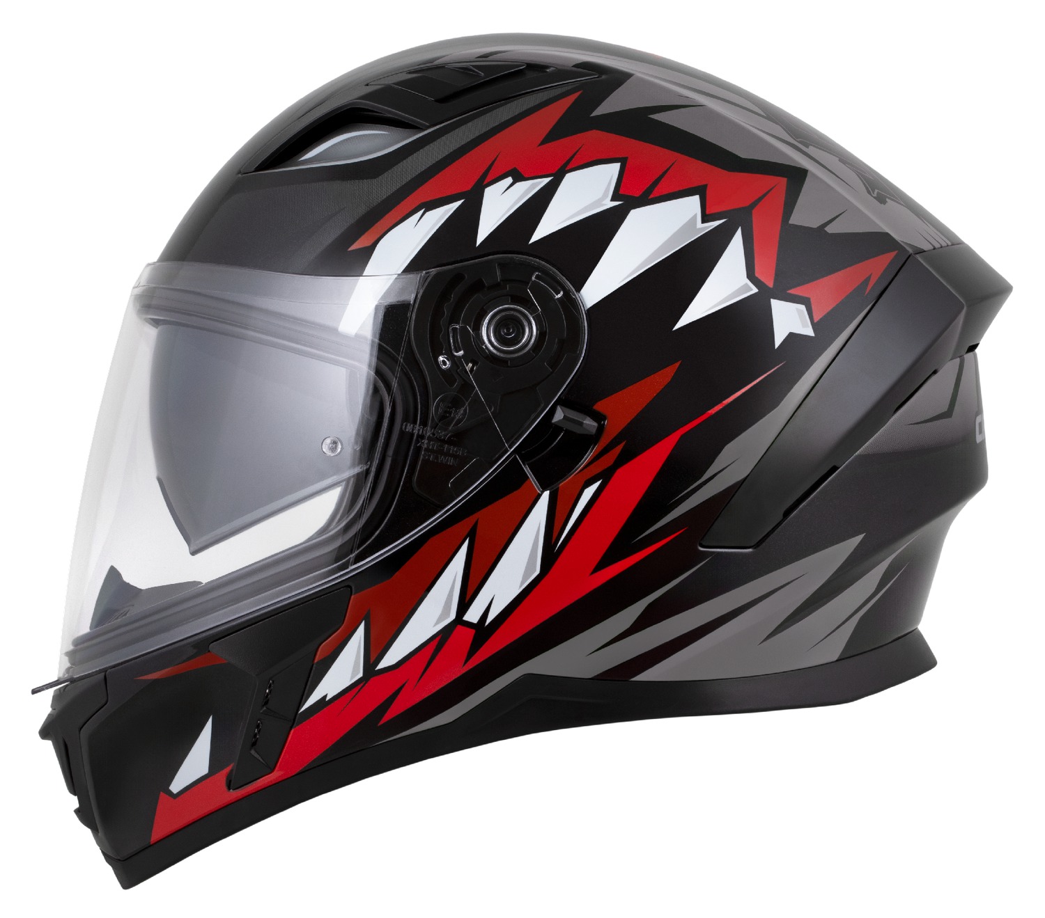 Helmetë integrale Cassida Orbit StriX 2026, polikarbonat, Pinlock ready, e kuqe gri bardhë zezë