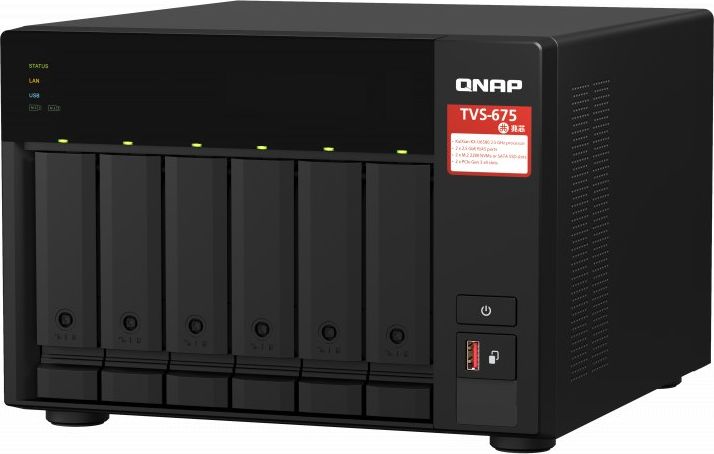 File server NAS QNAP TVS-675-8G, 8GB RAM, 2.5GbE, gri