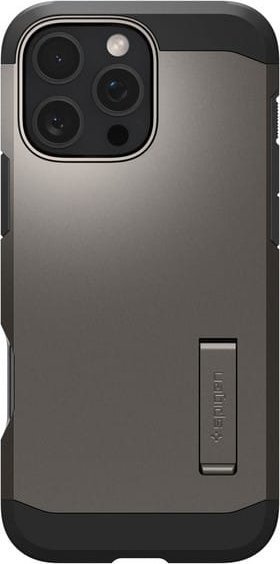 Mbulesë telefoni Spigen Tough Armor AI MagFit, për iPhone 16 6.3", me kickstand, e zezë