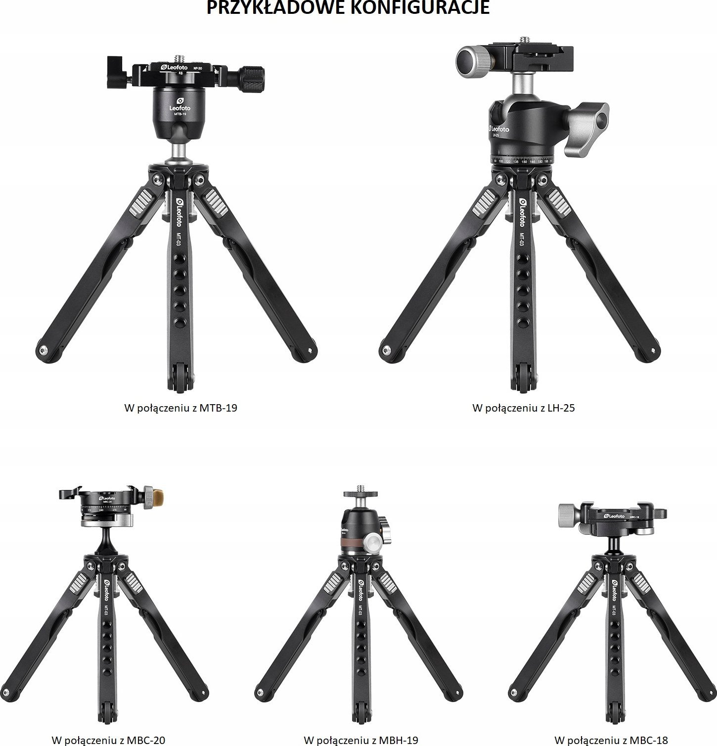 Mini tripod Leofoto MT-03, alumini, kapacitet 5kg, i zi