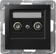 Prizë antene dyshe Ospel IMPRESJA GPA-2YF/m/33, F-type, e zezë metalike