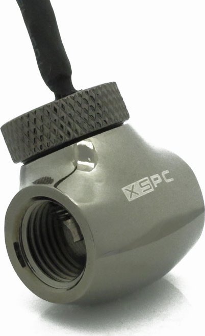 Fiting T për ftohje uji XSPC G1/4 3 way, me sensor temperatureje, i zi