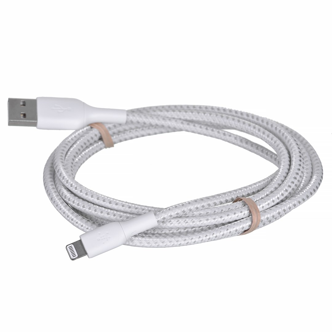 Kabllo Belkin BoostCharge Lightning në USB-A, 2m, i bardhë
