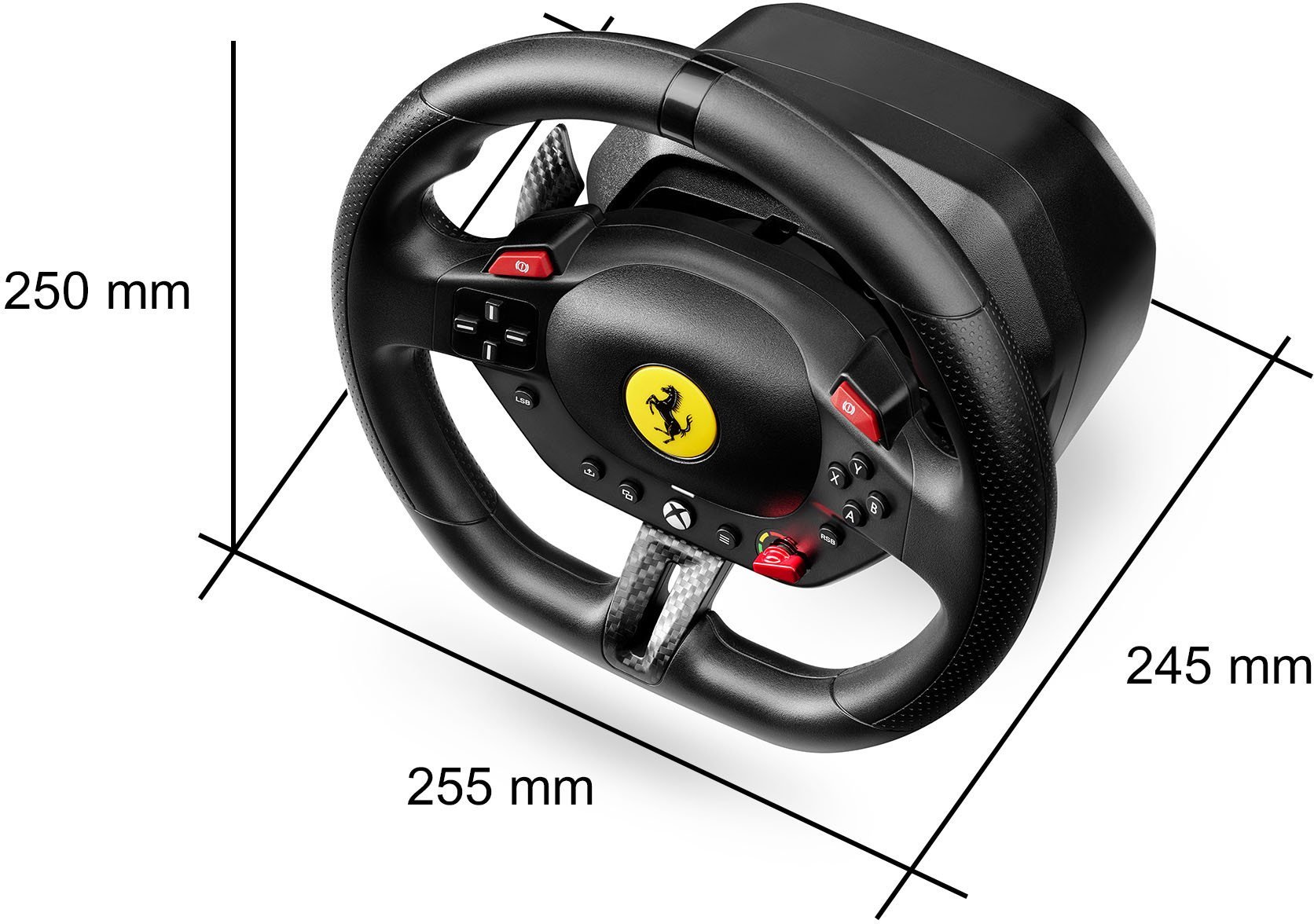 Timon lojërash Thrustmaster T98 Ferrari 296 GTS, me pedale, 240°, i zi