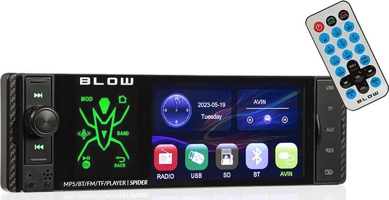 Radio makine Blow Spider 4CAL, 4", Bluetooth, RDS RGB, e zezë
