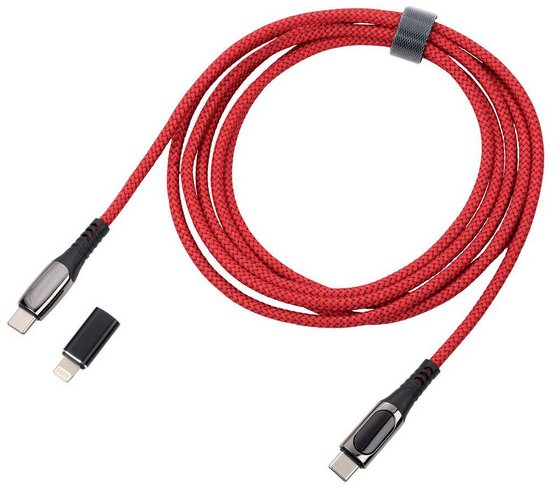 Kabllo karikimi Troika SPEEDY XL, USB C 2m, 100W, e kuqe