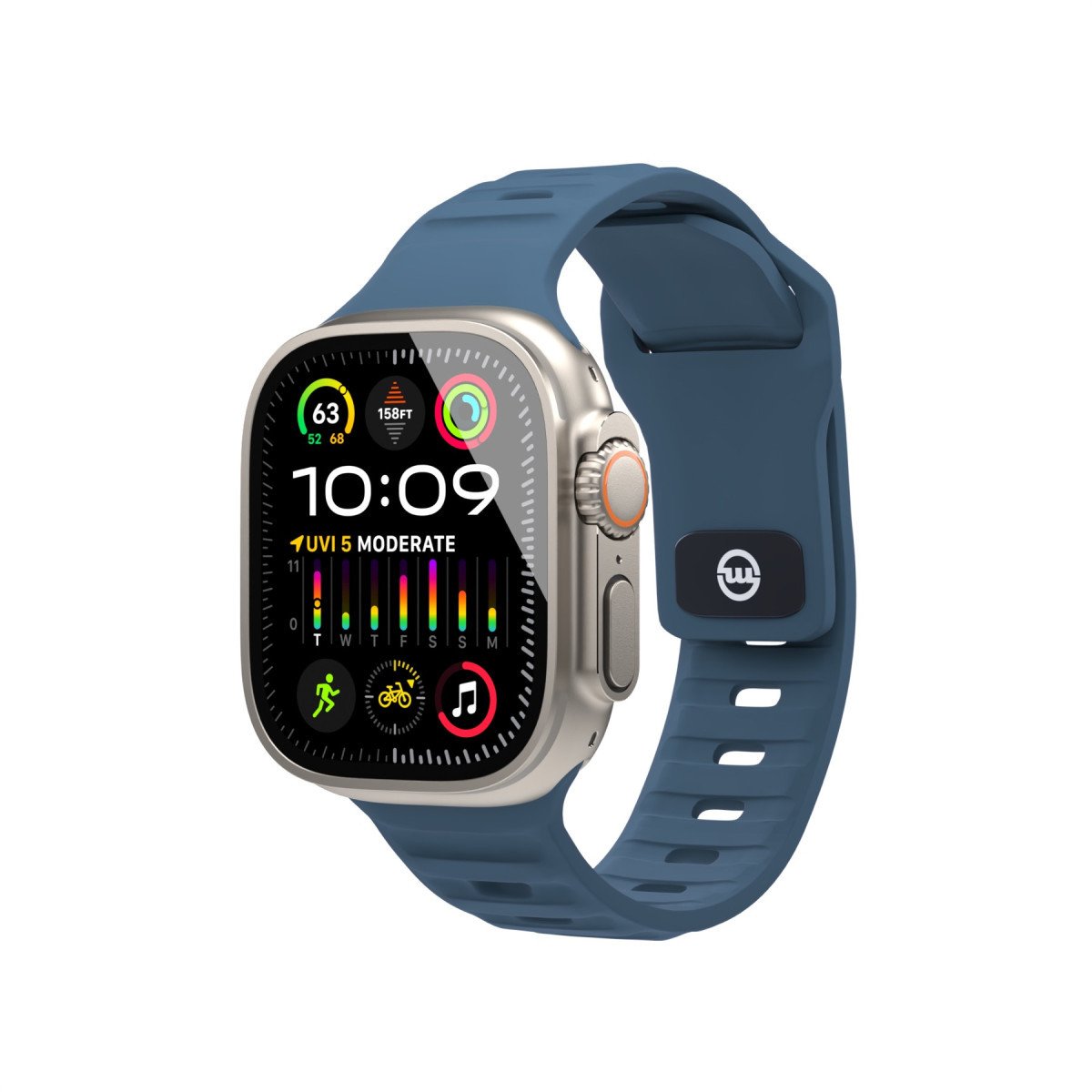 Rrip silikoni Mobile Origin Sea Blue, për Apple Watch 49mm 45mm 44mm 42mm, i kaltër