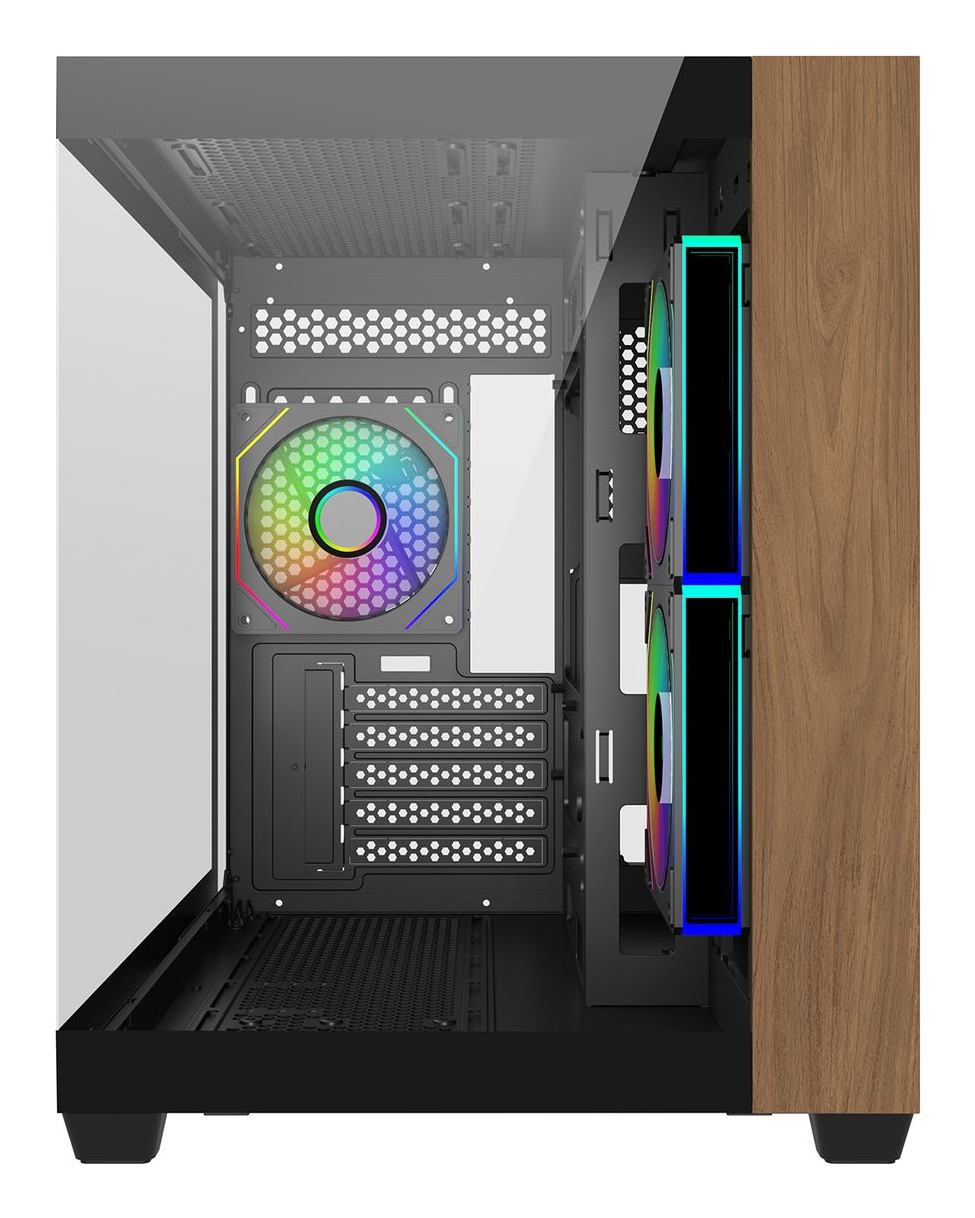 Cooler Master Elite 481 Wood (E481-KHNN-S00) - Mid Tower, Black / Wood Edition