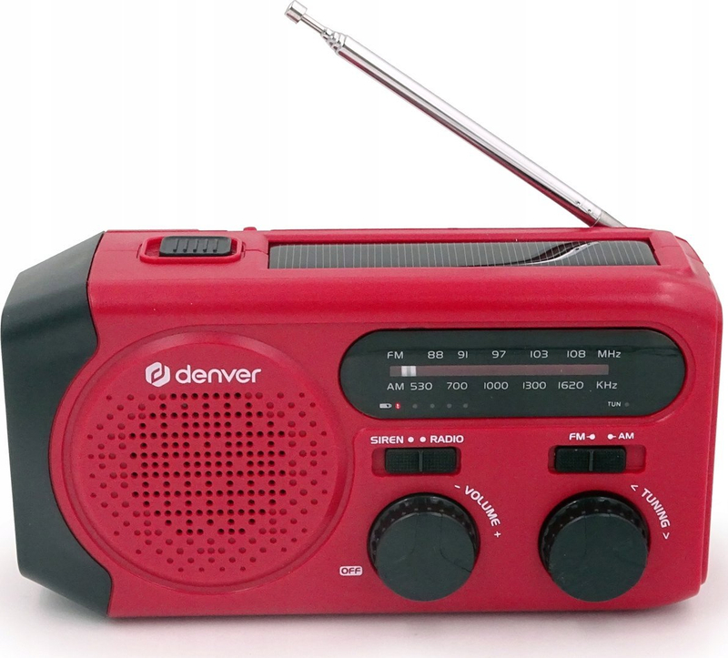 Radio emergjente Inter Sales SCR-2010, 2000mAh, power bank USB, e kuqe