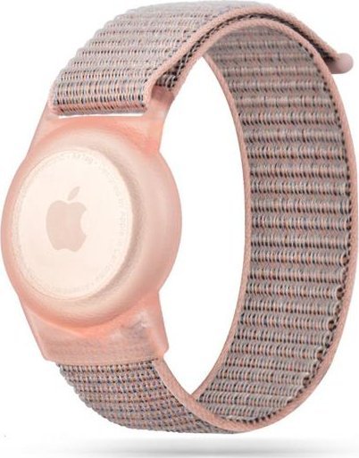 Byzylyk për Apple AirTag Tech-Protect Nylon për fëmijë, najlon, i rozë
