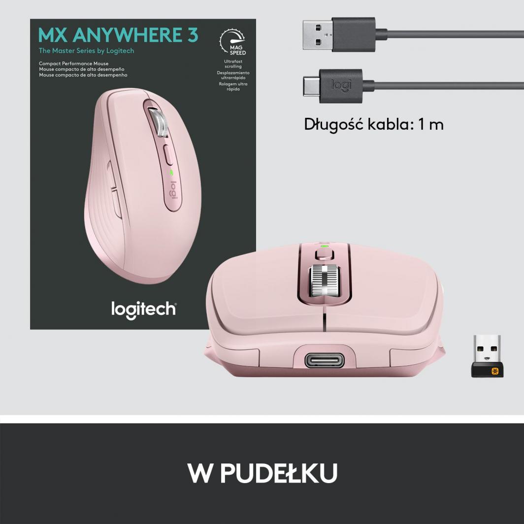 Maus Wireless Logitech MX Anywhere 3 (910-005990), rozë