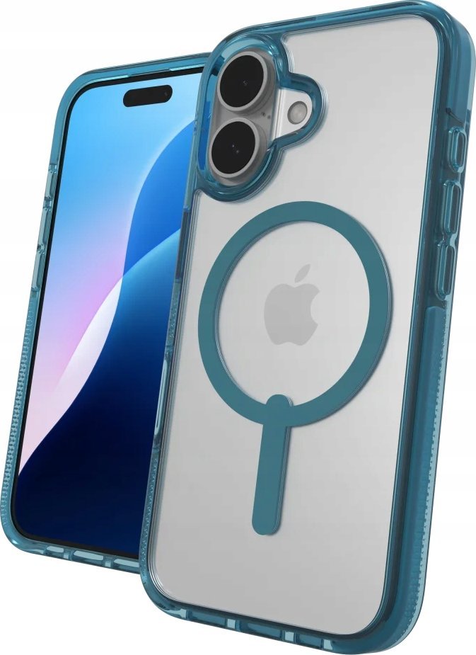 Mbështjellëse ZAGG Santa Cruz Snap për iPhone 16 Plus, hard shell, MagSafe, blu River