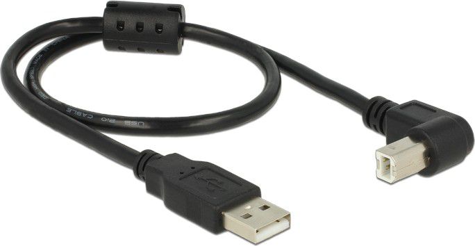 Kabllo USB Delock 84809, USB A në USB B, 0.5 m, e zezë