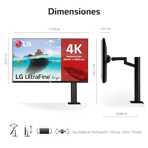 Monitor LG UltraFine Ergo 32UN880P B, 32", 4K HDR, i zi