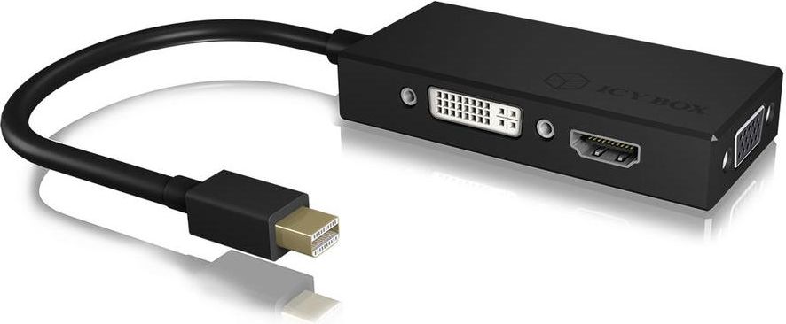 Kabllo RaidSonic, DisplayPort mini - HDMI - D-Sub (VGA) - DVI-D, 0,15 m e zezë