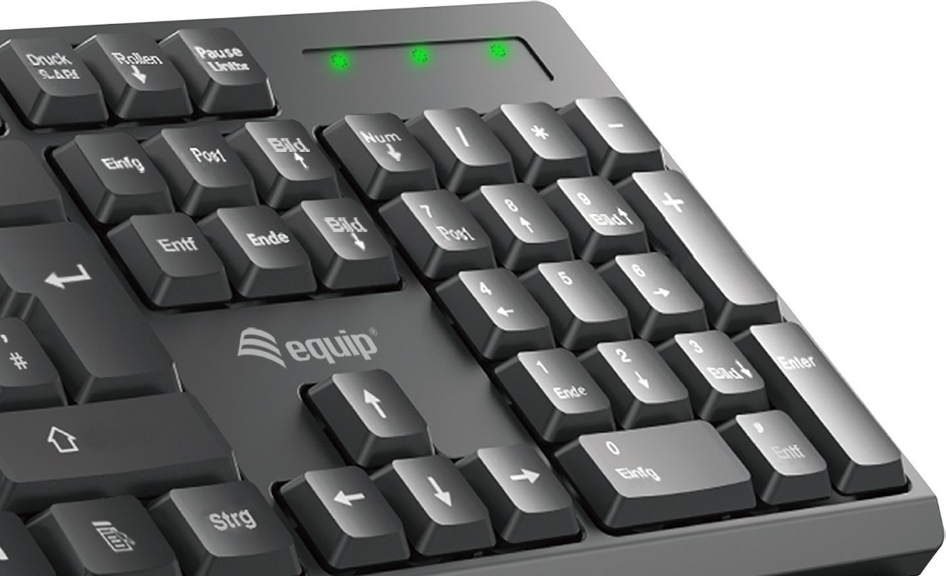 Комбинација тастатура и глушец без кабел Equip Life 245221, 2.4GHz, USB, црна