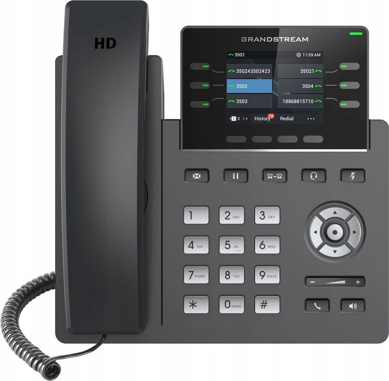 Telefon IP Grandstream GRP2613W, 6 linja, Wi-Fi, PoE