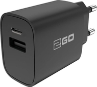 Karikues rrjeti 2GO 797273, 2x USB, karikim i shpejtë, i zi