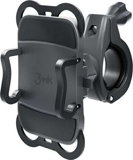 Mbajtës telefoni 3MK Clamp Mount, universal për biçikletë, rrotullim 360°, i zi